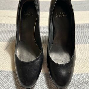 Black leather Stuart Weitzman pumps